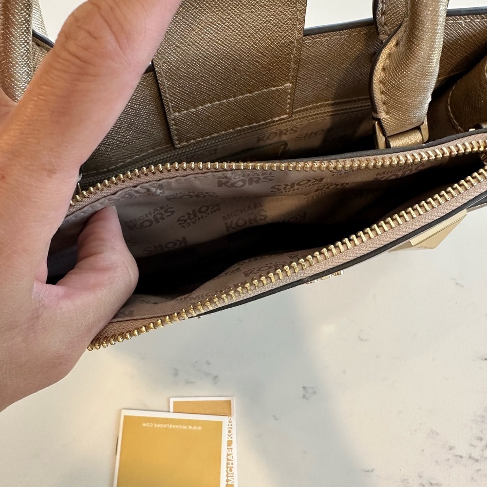 Michael Kors Karla Metallic Gold Mini Bag - Picture 5 of 7